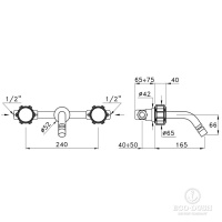 Stella Timeaster Встраиваемый смеситель для раковины 3868, ручка d=65мм, цвет: хром