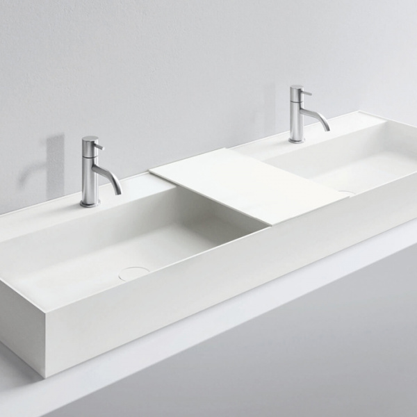 NOORTH milldue edition Раковина 26.5х47.2х12 см, 2 отв.,  двойная, накладная, цвет: белый