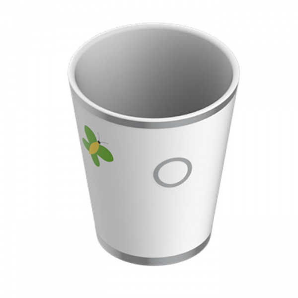 THG CAPUCINE VERT DECOR PLATINE Чашка керамическая, настольная, декор платина/зеленый, цвет: белый