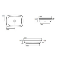 Kerasan Tribeca Раковина 60х38 см, без отв., встраиваемая/накладная, цвет: Borgogna matt