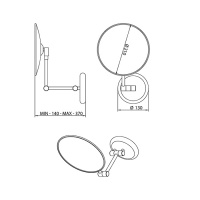 Зеркало косметическое Bongio Brasil&Hotelerie, цвет: хром