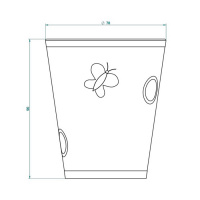 THG CAPUCINE VERT DECOR PLATINE Чашка керамическая, настольная, декор платина/зеленый, цвет: белый