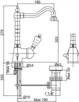 Смеситель для раковины Cezares VINTAGE-LLM2-03/24-Sw на столешницу