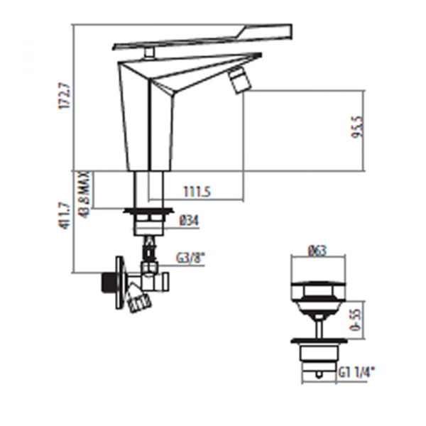 Gattoni Fly Смеситель для биде  однорычажный, цвет: хром