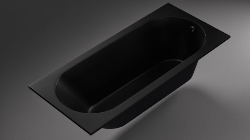 a-Tre Ванна встраиваемая из литьевого мрамора 1700*750*450 мм (в компл. регулир. опоры 140-180 мм),  чёрный матовый