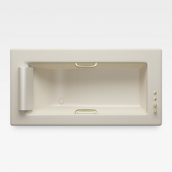 Armani Roca Island Встраиваемая ванна 214.5х110x57см термостат руч. душ, Hide-Flow, ручки, мягкий подголовник