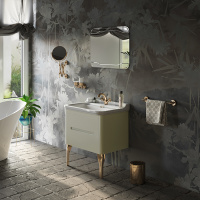 Kerasan Waldorf Комплект подвесной/напольной мебели 80см, с 2-мя ящиками Цвет: белая матовая ваниль НОЖКИ НА ВЫБОР