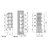 Gessi Eleganza Встраиваемый термостатический смеситель, подключение на 3/4”, с 4мя независимыми выходами, внешняя часть, цвет: хром