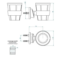 THG Bagatelle pierre noire Стакан, подвесной, цвет: золото