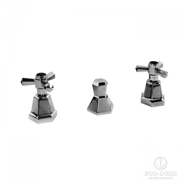 Stella Eccelsa Смеситель для биде на 3 отверстия 3600, без излива, с донным клапаном, цвет: хром