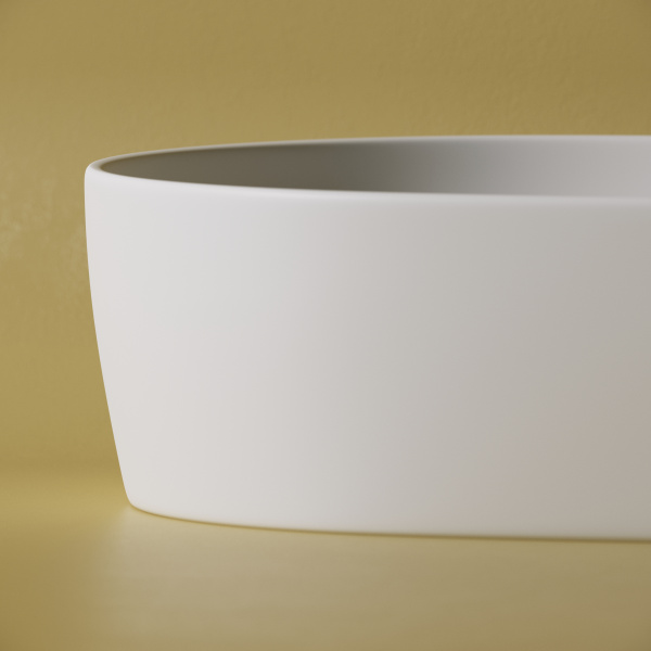 Умывальник чаша накладная овальная (цвет Белый Матовый) Element 600*415*135мм Ceramica Nova белый матовый 