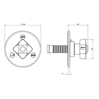 THG Petale De Cristal Rouge Переключатель встраиваемый, внешняя часть, цвет: хром
