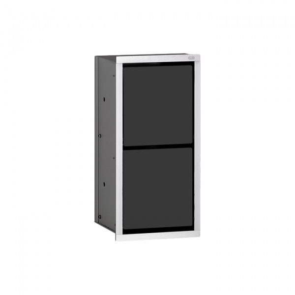 EMCO Asis 150 Модуль для туалетной бумаги, встраиваемый, туалетная бумага/запасной рулон, цвет: хром/черный