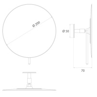EMCO Pure Зеркало косметическое, Ø200мм, одинарный, самоклеющееся, 5x кратное увеличение, подвесной, цвет: хром