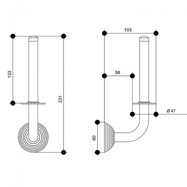 Bongio Impero Держатель для туалетной бумаги, подвесной,  цвет: золото 24к.