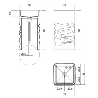 Antonio Lupi Ossimoro Раковина 45х45х85 см, без отв., слив в пол, с сифоном, донным клапаном и гибким шлангом, цвет: мрамор Carrara