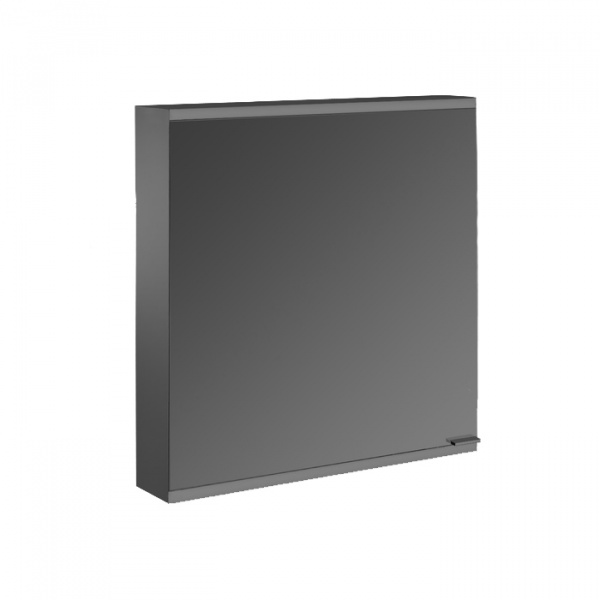 EMCO Prime2 Зеркальный шкаф 60xh70см с подсветкой, навесной, 1 дверь, L, 2 полки, розетка, цвет: черный