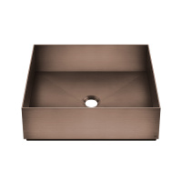 Gessi 316 Раковина 40x40 см, без отв., для установки на столешницу, без перелива, нержавеющая сталь, цвет: Copper Brushed PVD