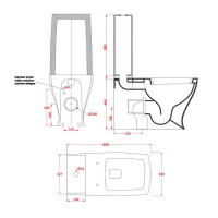 Artceram JAZZ унитаз моноблок 69х36см слив универсальный, с креплением, цвет: белый, сиденье на выбор