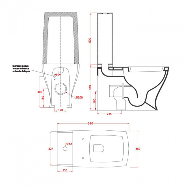 Artceram JAZZ унитаз моноблок 69х36см слив универсальный, с креплением, цвет: белый, сиденье на выбор