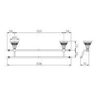Nicolazzi Impero Полотенцедержатель двойной, подвесной, цвет: хром