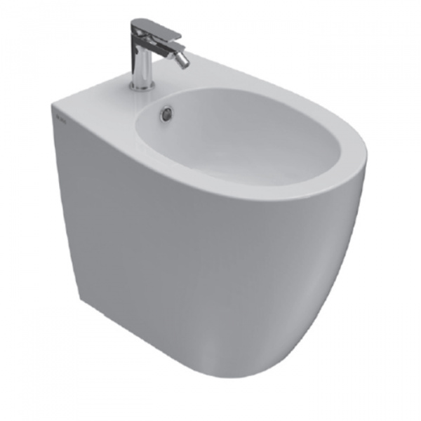 Globo 4ALL Биде напольное приставное 54х36 см, с 1 отв. под смеситель, с системой скрытого крепежа, цвет: белый