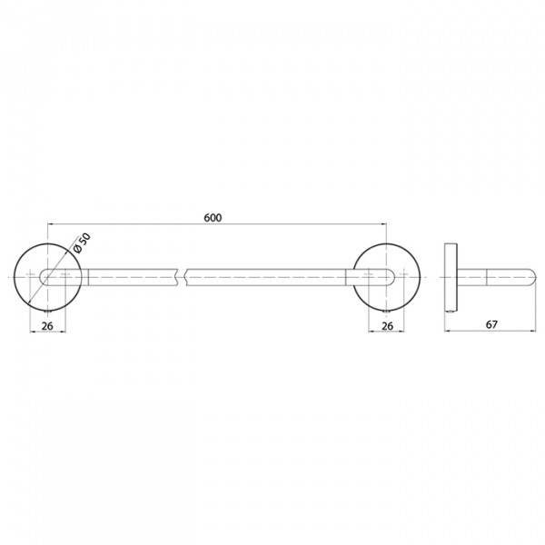 Emco Round Держатель полотенец, 60см, подвесной, цвет: черный