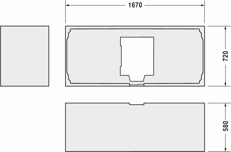 Опора из стиропора для ванны Duravit Darling New, 167x72