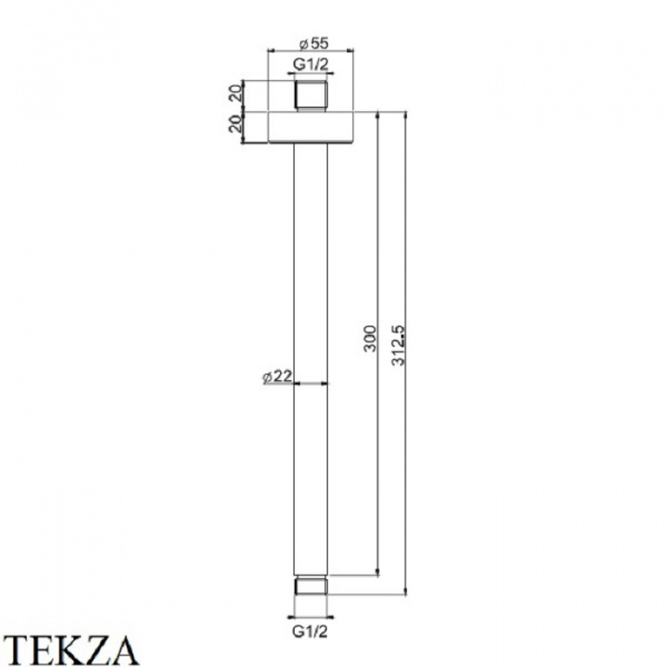 Carlo Frattini Wellness Держатель для душевой лейки, потолочный, 300мм., цвет: бронза