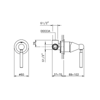 Nicolazzi Torre Смеситель для душа на 1 отверстие, встраиваемый, цвет: хром