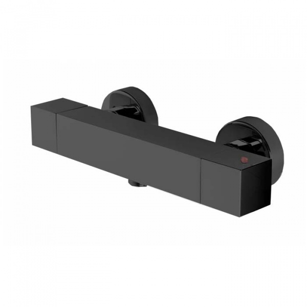 Bossini Cube Tермостат для душа, наружный, 1 выход  1/2', цвет: черный матовый