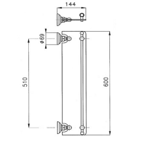 Nicolazzi Impero Полочка стеклянная 60 см, подвесной, цвет: золото