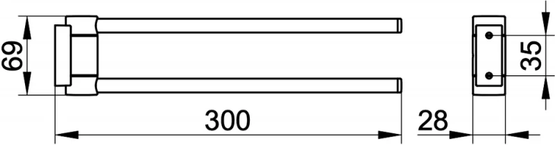 Полотенцедержатель Keuco Plan 14919370000 двойной, черный