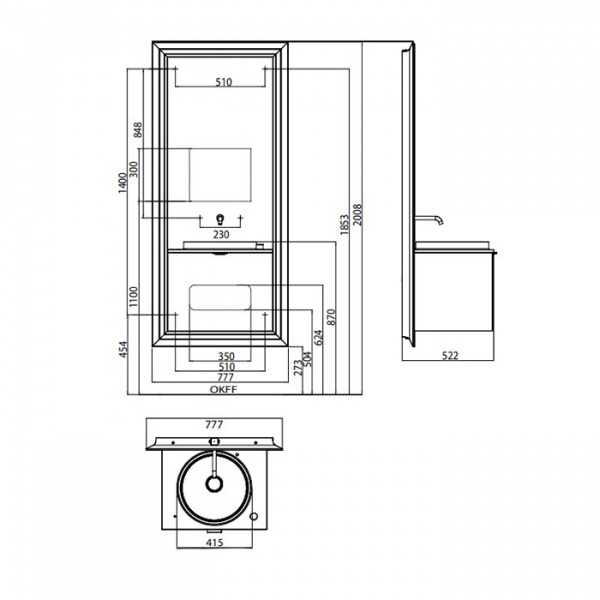 EMCO Touch 600 classic Комплект мебели с выдвижным ящиком, хром/черный