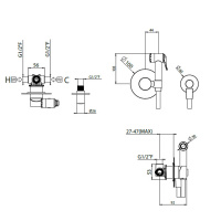 Carimali Встраиваемый смеситель с гигиеническим душем, цвет: хром