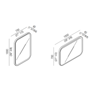 Agape Memory Зеркало 100х70см, c рамкой, цвет: белый