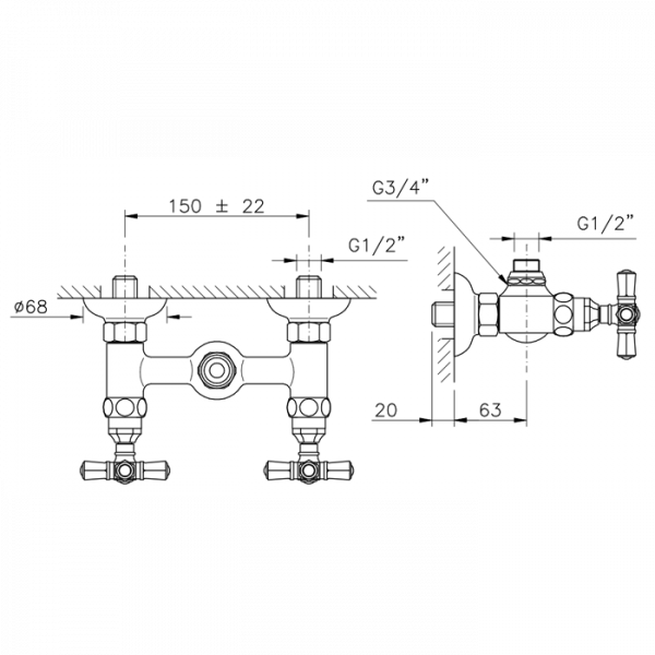 Nicolazzi Teide Смеситель для душа без гибкого шланга и лейки, цвет: хром