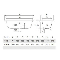 Sbordoni Чугунная ванна “Masaccio” 170х78см