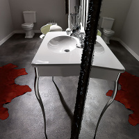 Kerasan Retro Консоль-раковина белая 100х55см, с 3 отв под смеситель, с ножками cromo.