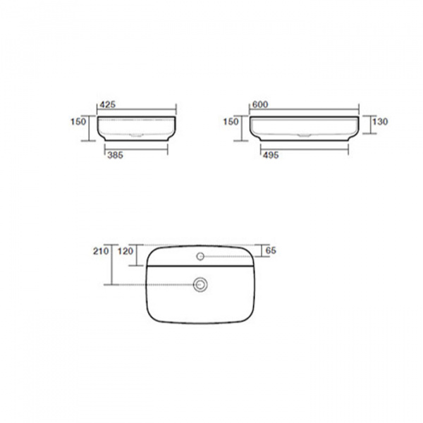 Kerasan Tribeca Раковина 60х43 см, 1 отв., цвет: белый