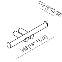 Agape Dot line Двойной держатель Т/Б, подвесной, цвет: черный