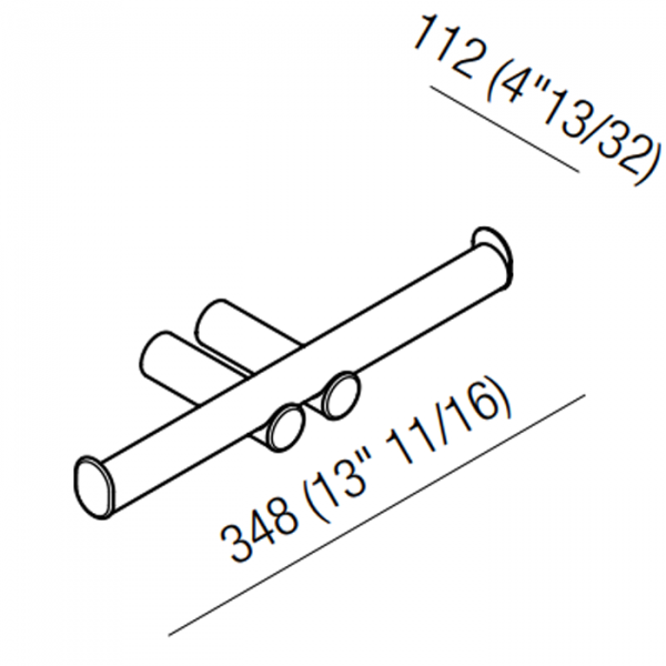 Agape Dot line Двойной держатель Т/Б, подвесной, цвет: черный