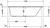 Ванна акриловая Duravit Darling New 170x75 прямоугольная, встраиваемая