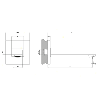Gessi Rettangolo Настенный излив для ванны, для монтажа с удаленным управлением (не входит в комплект), индивидуальная длина, цвет: хром