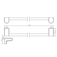 EMCO Mundo Держатель полотенец, 80см, подвесной, цвет: хром