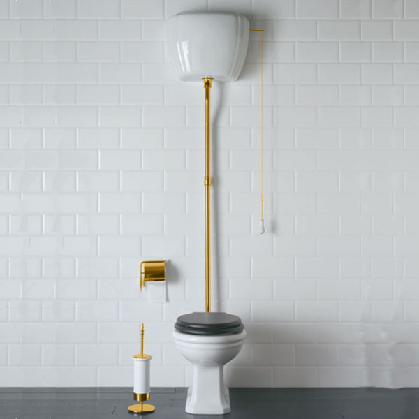 Globo Paestum Унитаз напольный 58х37,5см, слив универсальный, с высоким бачком, трубой цвет золото СИДЕНЬЕ НА ВЫБОР