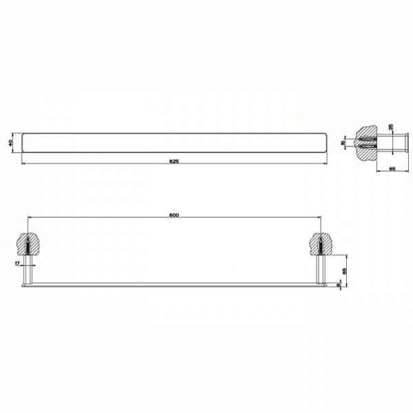 Gessi iSpa Полотенцедержатель 60см, подвесной, цвет: хром