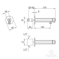 Stella Firenze Встраиваемый смеситель для раковины 3868MC, цвет: хром