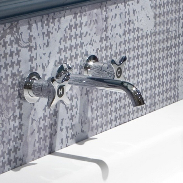 Antonio Lupi Timbro Смеситель для раковины, на 3 отв., излив: 258мм, цвет: хром