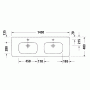 Duravit DuraStyle Раковина 140x48 см, 1 отв., двойная, цвет: белый